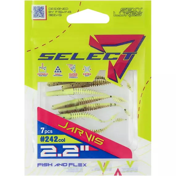 Силікон Select Jarvis 2.2" #242 (7шт/уп), Довжина силікону: 2.2" (5.7 см), Колір силікону: 242, фото , изображение 2